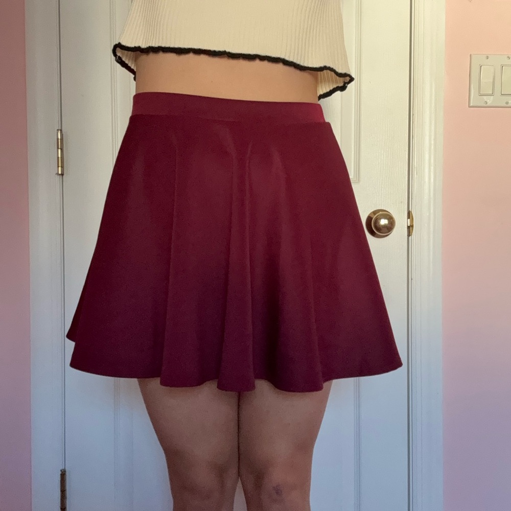 Frenchi Deep Red Skater Skirt